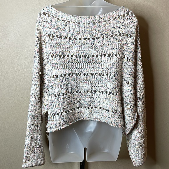 Free People Leilani Knit Pullover In Cupcake Combo NWT size Medium - Picture 6 of 11